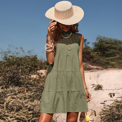 Letní minišaty s trapézovým vzorem