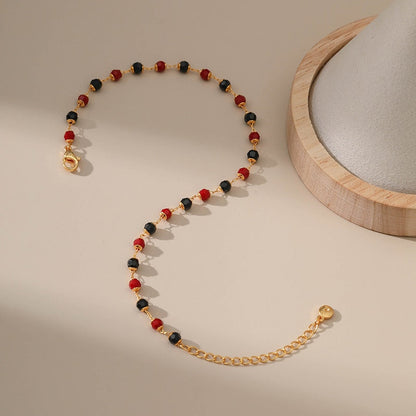 Náramek na kotník z korálků z nerezové oceli