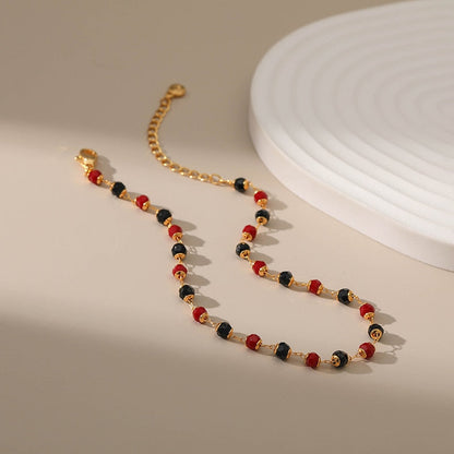 Náramek na kotník z korálků z nerezové oceli