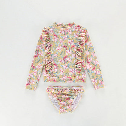 Dvoudílné plavky s dlouhým rukávem pro dívky